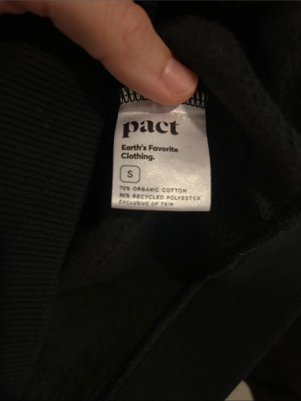 Pact Black V-Neck Pullover Sweatshirt
